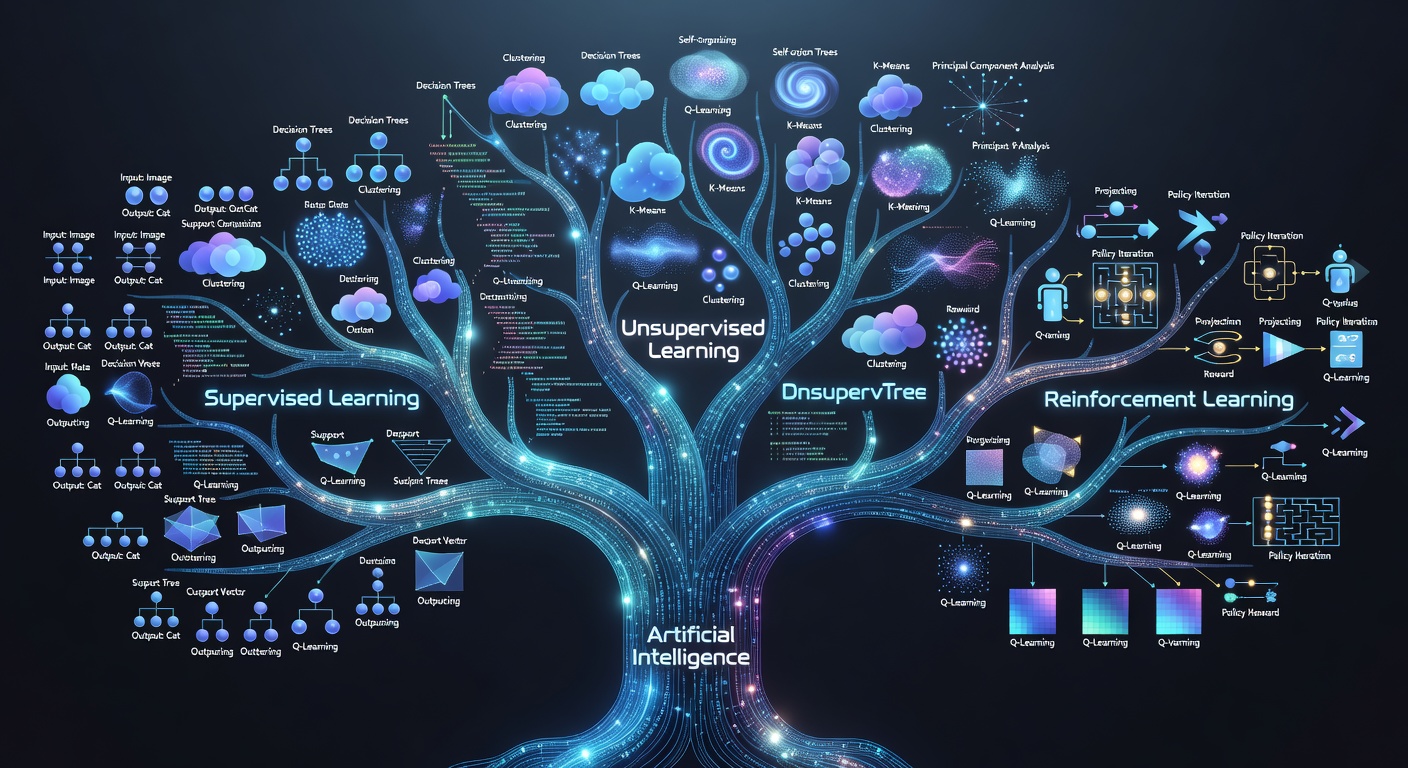 AI Topics Tree Diagram showing structured learning path
