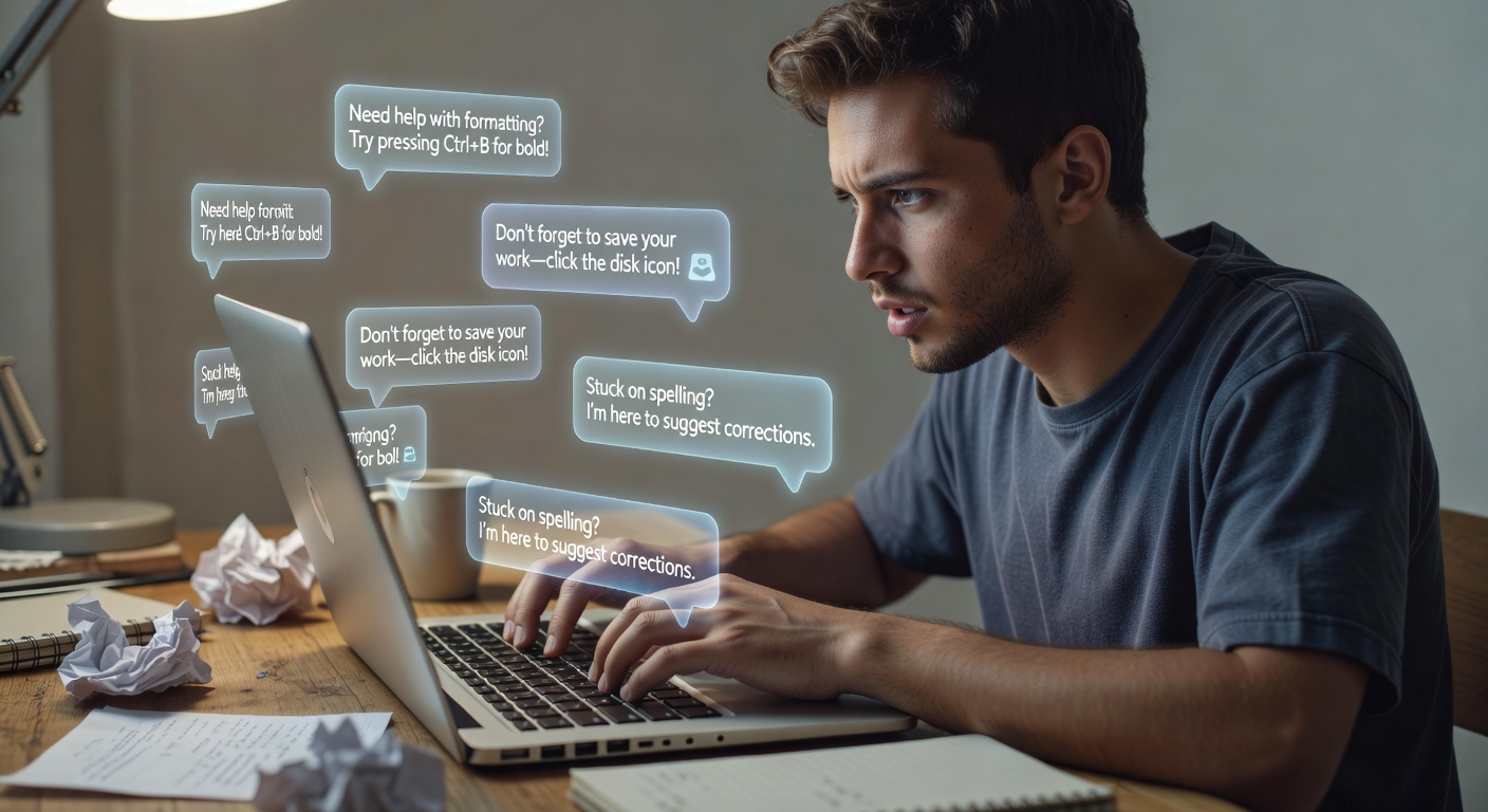 Beginner student getting help from AI assistant